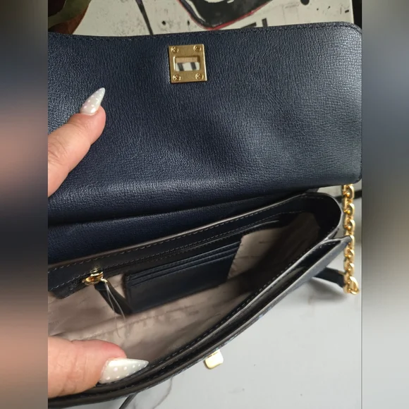 Michael Kors Studio Paisley Natalie Navy Heritage Messenger Bag NWT - Picture 10 of 12